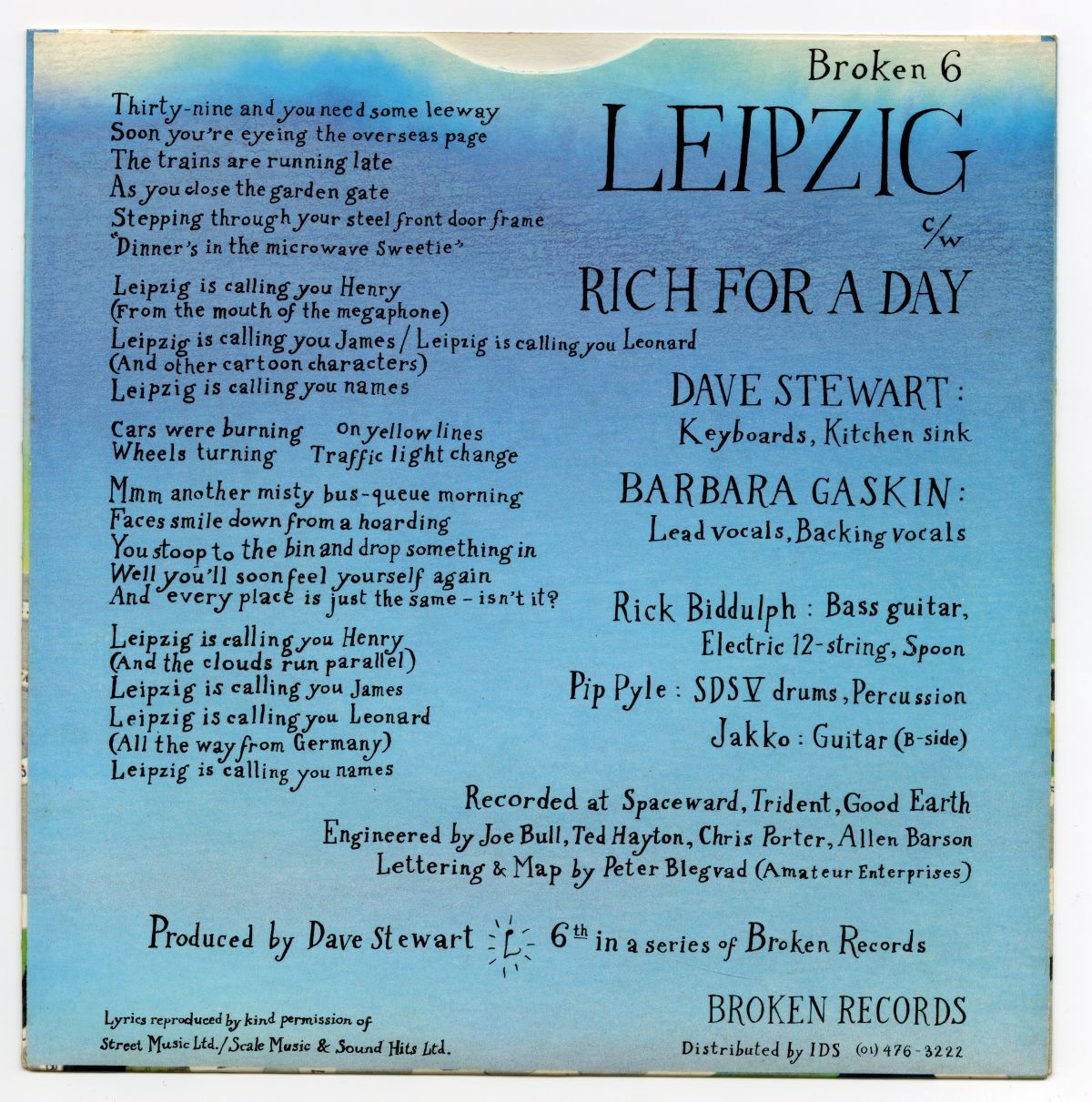 Dave Stewart & Barbara Gaskin「Leipzig」（1983年、Broken Records） 02